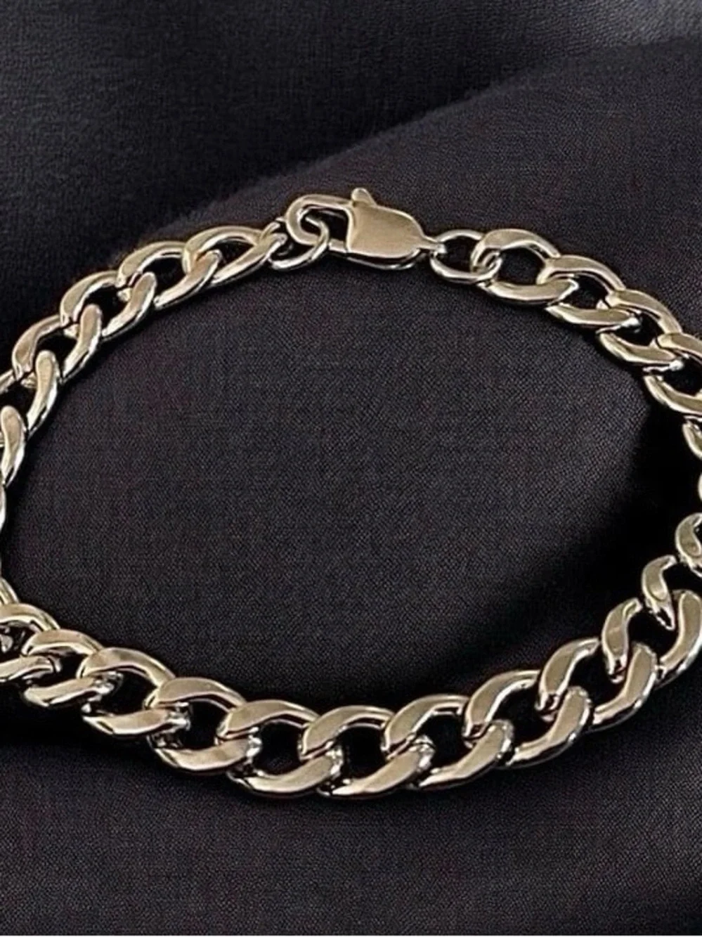 Cuban stainless steel link 7.5 inches and 7mm width bracelet - Silver